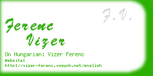 ferenc vizer business card